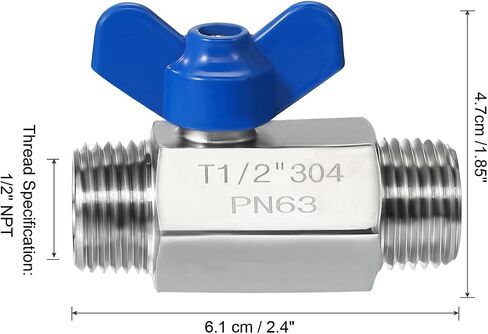 PATIKIL Mini Ball Valve 1/4" NPT Thread Female, 304 Stainless Steel Shut-off Valve for Water Oil Gas Plumbing Fitting, Silver in Saudi Arabia