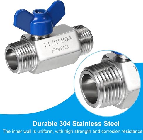 PATIKIL Mini Ball Valve 1/4" NPT Thread Female, 304 Stainless Steel Shut-off Valve for Water Oil Gas Plumbing Fitting, Silver in Saudi Arabia