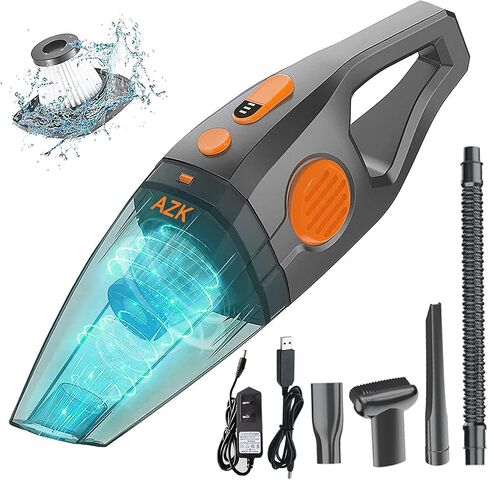 AZK Handheld Car Vacuum Cordless, Portable Car Vacuum with 22500pa High Power Suction, Two Sets of Batteries Long Endurance, 18v/120w Mini Vacuum Cleaner for Car, Home, Office, Pet in Saudi Arabia