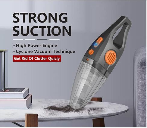 AZK Handheld Car Vacuum Cordless, Portable Car Vacuum with 22500pa High Power Suction, Two Sets of Batteries Long Endurance, 18v/120w Mini Vacuum Cleaner for Car, Home, Office, Pet in Saudi Arabia