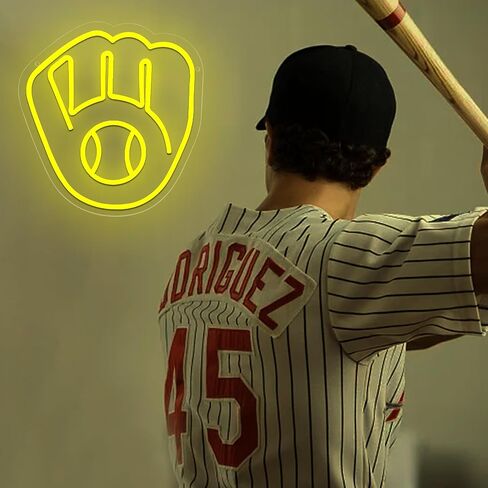 Neon Signs for Man Cave,Brineon Man Cave Neon Signs with Baseball Team Logo for Man Cave,Bar,Beer Pub,Birthday Eagle Gift,Acrylic Neon Signs for Bar with USB Powered,Metal in Saudi Arabia