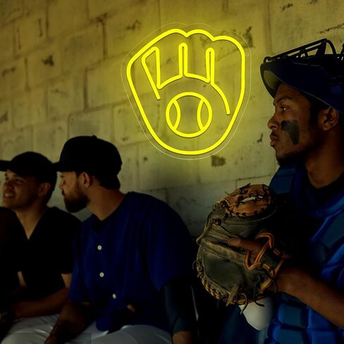 Neon Signs for Man Cave,Brineon Man Cave Neon Signs with Baseball Team Logo for Man Cave,Bar,Beer Pub,Birthday Eagle Gift,Acrylic Neon Signs for Bar with USB Powered,Metal in Saudi Arabia