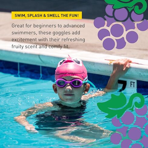 نظارات سلة الفاكهة من FINIS - نظارات سباحة معطرة للأطفال - نظارات سباحة تحت الماء للأطفال - مضادة للضباب - حماية من الأشعة فوق البنفسجية - التوت الأزرق in Saudi Arabia