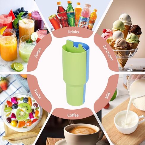 Inner 2-in-1 Cup Dividers for stanley 40oz, Stanley Accessories, Reusable Silicone Liner fits Beverages, fruit, ice cream, perfect for happy hour, party, office, outdoor (Cream white) in Saudi Arabia