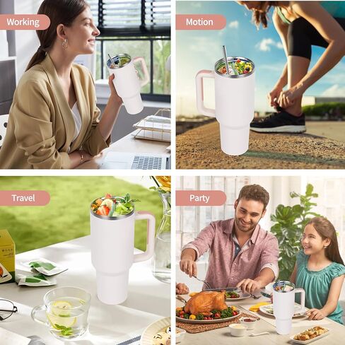 Inner 2-in-1 Cup Dividers for stanley 40oz, Stanley Accessories, Reusable Silicone Liner fits Beverages, fruit, ice cream, perfect for happy hour, party, office, outdoor (Cream white) in Saudi Arabia
