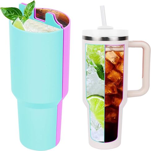 Inner 2-in-1 Cup Dividers for stanley 40oz, Stanley Accessories, Reusable Silicone Liner fits Beverages, fruit, ice cream, perfect for happy hour, party, office, outdoor (Cream white) in Saudi Arabia