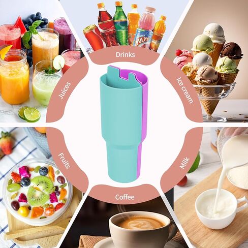 Inner 2-in-1 Cup Dividers for stanley 40oz, Stanley Accessories, Reusable Silicone Liner fits Beverages, fruit, ice cream, perfect for happy hour, party, office, outdoor (Cream white) in Saudi Arabia