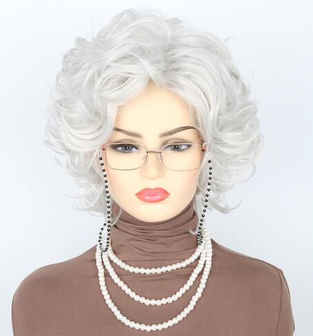Topcosplay Women Wigs Wicth Ghost Wig Blue Grey Long Cosplay Halloween Costume Party Wig in Kuwait