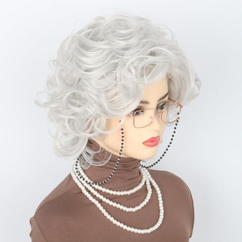 Topcosplay Women Wigs Wicth Ghost Wig Blue Grey Long Cosplay Halloween Costume Party Wig in Kuwait