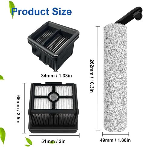 Replacement Brush Roller and Filter for Shark WD101 / AW302 / WD201 / WD161 / WD261 / AW261 Hydrovac XL 3-in-1 Vacuum Cleaner, Cordless Pro XL Vacuum Accessories in Saudi Arabia