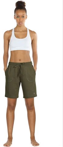 icyzone Athletic Running Yoga Shorts for Women - Women's Workout Active Lounge Bermuda Shorts with Pockets in Kuwait