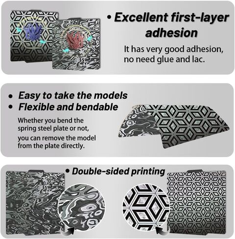 3D Printer Bambu Labs Build Plate for Bambu Lab X1C/X1/X1E/P1P/P1S/A1,Double Sided Fireworks+Butterfly Spring Steel Sheet Plate 257x257mm Flexible Removable Platform Bambu A1 3D Printer Plate. in Saudi Arabia