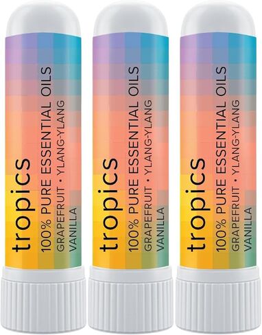 MOXE Tropics Nasal Stick Caribbean Escape + Tropical Scents | Grapefruit, Ylang Ylang, & Vanilla Oil | Summer, Beach, Relaxing Aromatherapy with 100% Pure Essential Oils, Made in USA (3 Pack) in Saudi Arabia