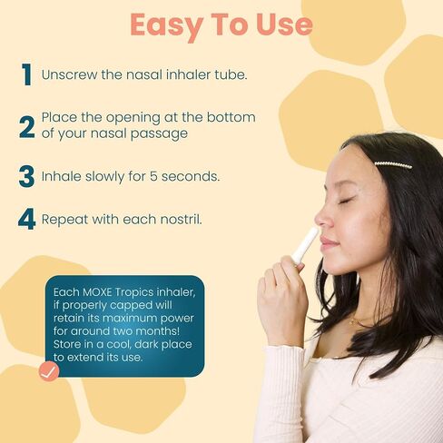 MOXE Tropics Nasal Stick Caribbean Escape + Tropical Scents | Grapefruit, Ylang Ylang, & Vanilla Oil | Summer, Beach, Relaxing Aromatherapy with 100% Pure Essential Oils, Made in USA (3 Pack) in Saudi Arabia