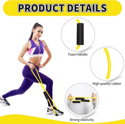 Barre Double Tube Resistance Band Barre Workout Equipment Rubber Resistance Tubes Pure Barre Band for Travel Home Pilates Exercise (Red) in Saudi Arabia