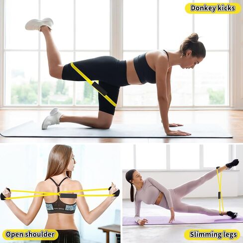 Barre Double Tube Resistance Band Barre Workout Equipment Rubber Resistance Tubes Pure Barre Band for Travel Home Pilates Exercise (Red) in Saudi Arabia
