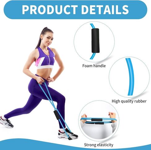 Barre Double Tube Resistance Band Barre Workout Equipment Rubber Resistance Tubes Pure Barre Band for Travel Home Pilates Exercise (Red) in Saudi Arabia