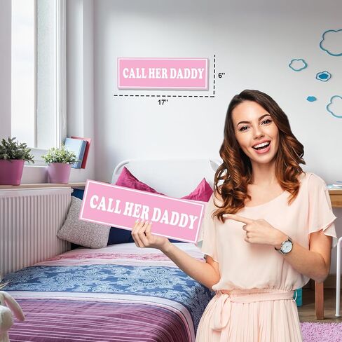 Daddy Chill Funny Street Sign 11" x 11" - Pink Teen Room Decor Aesthetic in Saudi Arabia