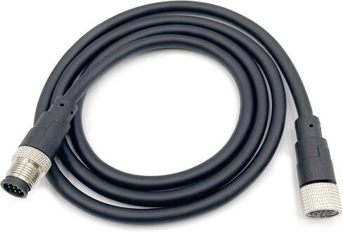 1Meter M12 12 Pins Connector Cable, Male to Female Straight Circular Connector Molding Cable A Code Industrial Molded Cable IP67 Waterproof Unshielded PVC Cable 30V 1.5A AC/DC AWG26（3.28ft） in Saudi Arabia