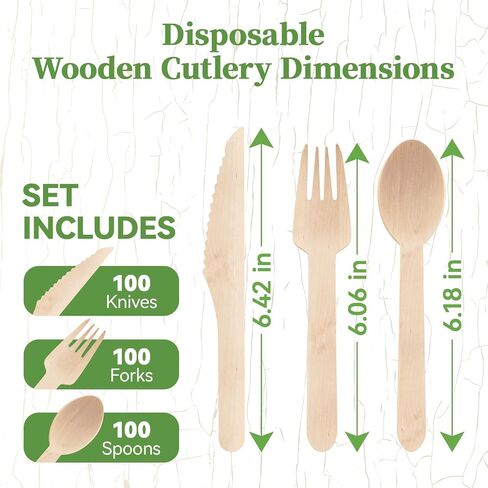 ECOLipak 300 Count Wooden Disposable Spoons, Compostable Wooden Spoons for Hot Chocolate, Party, Camping, Traveling, Family Dinners in Saudi Arabia