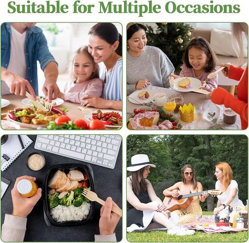 ECOLipak 300 Count Wooden Disposable Spoons, Compostable Wooden Spoons for Hot Chocolate, Party, Camping, Traveling, Family Dinners in Saudi Arabia