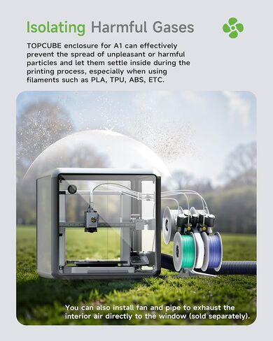3D Printer Enclosure for Bambu Lab A1, Large Size Enclosure with LED Light, Fireproof Waterproof Dustproof Noise Reduction Constant Temperature 3D Printer Cover, 550x670x600MM in Saudi Arabia