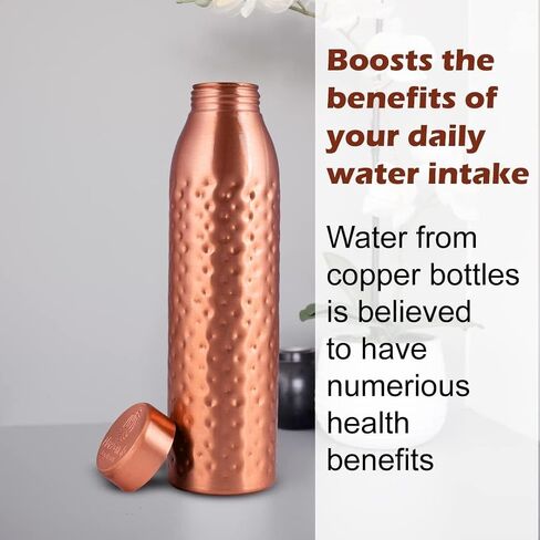 NORMAN JR, Copper Water Bottle 1L - Gift Box of 3, Plain, an Ayurvedic vessel made from pure copper - helps you drink more water, with many health benefits in Saudi Arabia