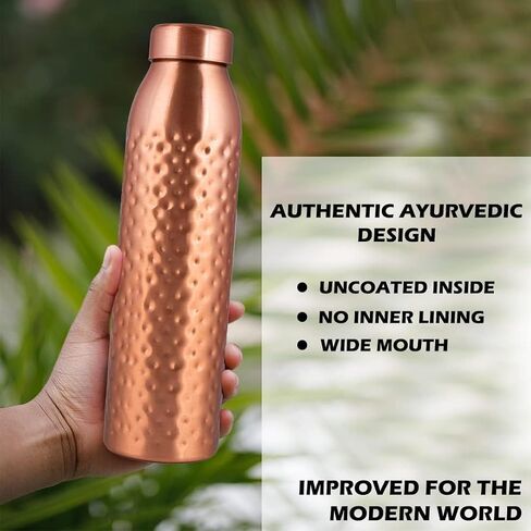 NORMAN JR, Copper Water Bottle 1L - Gift Box of 3, Plain, an Ayurvedic vessel made from pure copper - helps you drink more water, with many health benefits in Saudi Arabia