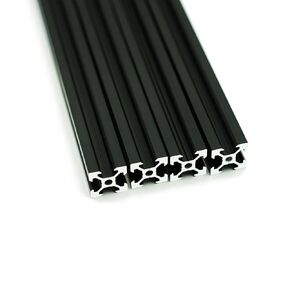 Iverntech 4PCS 300mm 2020 V Slot Aluminum Extrusion 11.81 inches Black Aluminum Profile European Standard Anodized Linear Rail for DIY 3D Printer and CNC Machines