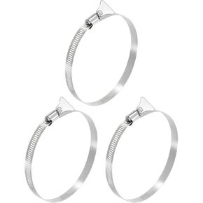 uxcell 3Pcs Stainless Steel Hose Clamps Worm Gear Hose Clamp, 155-178mm (6-1/8"to 7") Adjustable Thumb Screw Key Type Clamps Fuel Line Clamps 12mm Bandwidth for Plumbing, Automotive