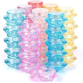 HNYYZL 40Pcs Cosmetic Containers, 3 Gram Sample Empty Container Plastic Travel Pot Jar, for Eye Shadow Nails Powder Jewelry Earrings Lotion Cream Sample Make-up Storage(8 Colors, 3ML)