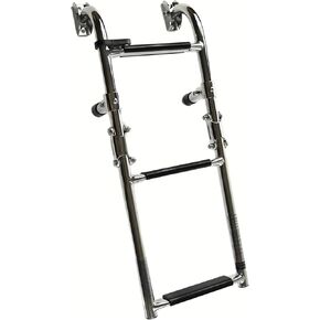 MARINE CITY 304 Stainless Steel Foldable Boarding Ladder - Sleek & Compact Design with 400 lbs. Capacity – Easy Installation, 3+2 Steps - Ideal for Boats, Pontoons, RVs, and Ships