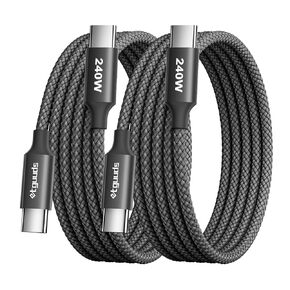 etguuds 240W USB-C Charge Cable 10ft, 2-Pack USB C to USB C Cable 240w, Fast Charging Type C Charger Cord for 240W 140W 100W 65W 60W 45W 30W 25W USB-C Devices
