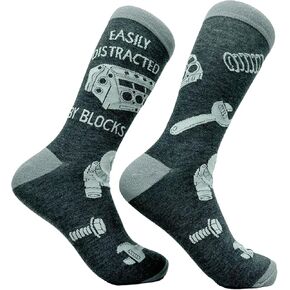 Crazy Dog T-Shirts Men's Easily Distracted By Blocks Socks Funny Car Mechanic Engine Lovers