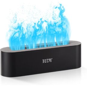 Flame Aromatherapy Humidifier, 7-Color Variable Essential Oil Diffuser, Ultra-Silent Bedroom Humidifier with Timer and No-Water Auto Shut-Off, 150 ml, for Home, Hotel, and Office (Black)