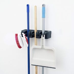Superio Mop & Broom organizer 3-Slots (White)