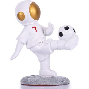 YUNSHID Resin White Basketball Astronaut Figure Statue, Spaceman Sculpture Figurines, Home Decor for Living Room, Bedroom, Bathroom, Office, Dining Table, Desktop, Bookshelf, Desk, Gift