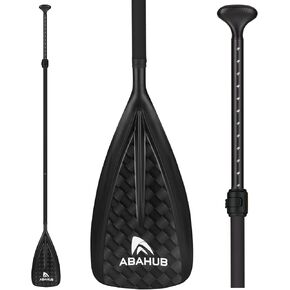 Abahub SUP Paddles - 3 Piece Adjustable Stand up Paddle - Lightweight Oar for Paddleboard, Aluminum Alloy PU Coated Shaft 68" - 84", Black/Blue/Green/Orange/Red/Yellow Plastic Nylon Blade