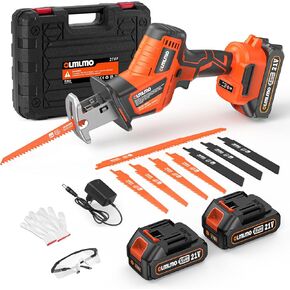 Reciprocating Saw Cordless, Sawzall Cordless with 21V 2 * 4000mAh Battery, 3000SPM 28mm Brushless Cordless Reciprocating Saw, 8 Saw Tool-Free Blade Change Reciprocating Saw for Wood & Metal Cutting