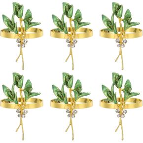 uxcell 6Pcs Metal Napkin Rings, Table Napkin Holders Serviette Buckles for Decoration Adornment Wedding Parties, Banquet, Lily-Purple