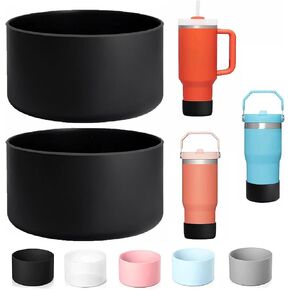 2Pcs Boot Sleeve for Stanley Cup 40 30 oz Quencher Tumbler, Silicone Boots for Stanley IceFlow Flip 20oz 30oz Tumblers, Bottom Cover Bumper for Stanley Cup Accessories