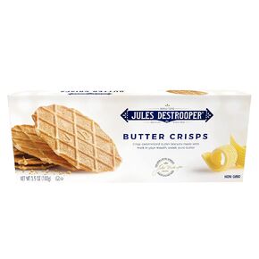Jules Destrooper Mini Butter Crisp Snack Packs - Crisp, Caramelized Waffle Cookies, Certified Kosher Dairy, Non-GMO, Authentic Biscuits Made in Belgium, 4 Crisps per pack, Box of 12, On-The-Go Snack