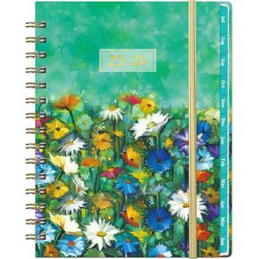 2025-2026 Planner, July 2025 - June 2026, 6.3’’ × 8.4’’, Academic Planner 2025-2026, Weekly and Monthly with Tabs, Hardcover, Elastic Closure, Inner Pocket