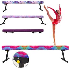 Peakpath 6FT Adjustable&Foldable Gymnastics Balance Beam,Home Gym Equipment,Easy Assembling and Storage,No Tool Require,for Kids Children Girls Training Ages 3-12