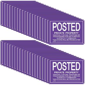 Tandefio 40 Pcs Posted Sign No Trespassing Sign Reflective Aluminum Private Property Signs Weatherproof Tear Resistant High Visibility for Warning No Hunting Fishing Trapping(Yellow,7 x 10 Inch)