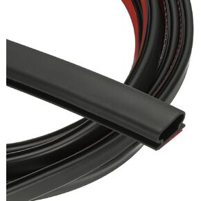 PATIKIL 9.8 Ft D Shape Rubber Seal Strip, Self-Adhesive Rubber Door Weather Stripping for Small Gaps, Door Frame, Window Insulation, Soundproof, White/Red