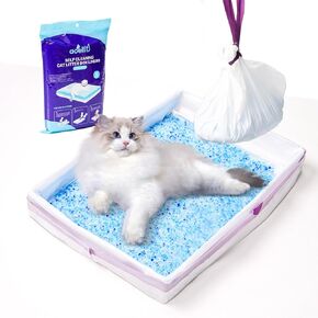 36 Count Litter Box Liners, Waste Bags Compatible with Pet-safe ScoopFree Self-Cleaning Litter Box Tray, Drawstring Litter Bags for Reusable Tray, Pre-Separated (38" L x 14.5" W x 7.8" H)