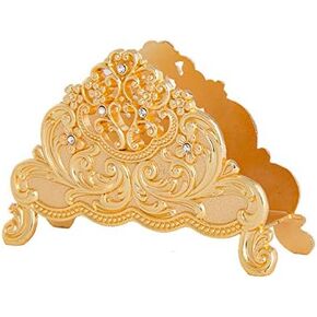 Vintage Desktop Metal Napkin Holder Clip Tray Tissue Paper Napkin Storage Holders for Home Office Hotel, Silver