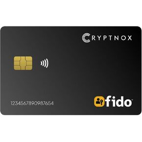 Cryptnox FIDO Card: Your Ultimate Security Solution - Fido2 Certified, Apple ID/iOS Security Key, NFC, Passwordless 2FA, Convenient Card Format