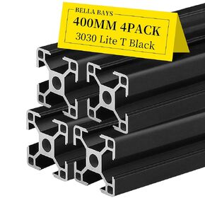 4pcs 3030 T Slot Aluminum Extrusion Profile 500mm 19.68inch European Standard Anodized Extruded Linear Rail Guide Frame for DIY Workbenche Furniture Fitness Equipment Machinery Shelf Silver BELLA BAYS